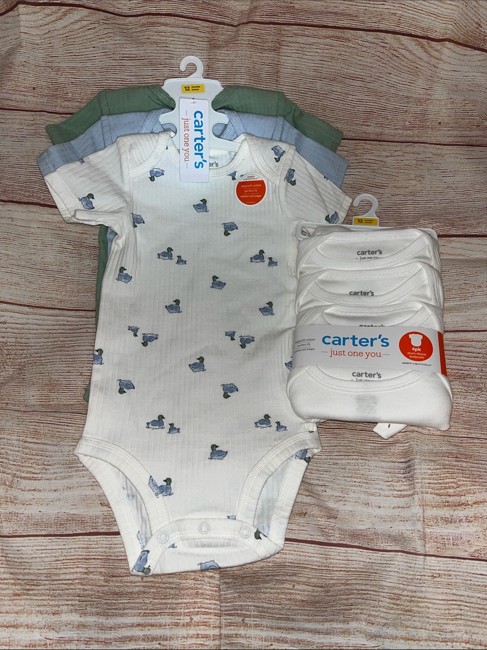 Boys Carter's Onesie Bodysuits Print & Solid NWT 12M